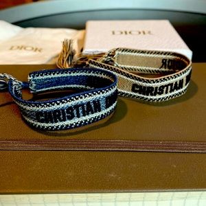 CHRISTIAN DIOR - J’Adior bracelet set brown and dark blue cotton